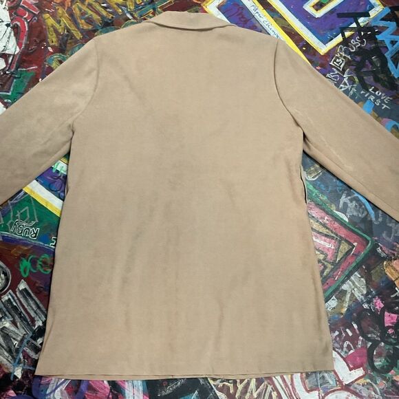 Vintage 90s Beyond Basics by Billie Jo Beige Suede-Look Sports Coat - Size Small - Picture 9 of 9